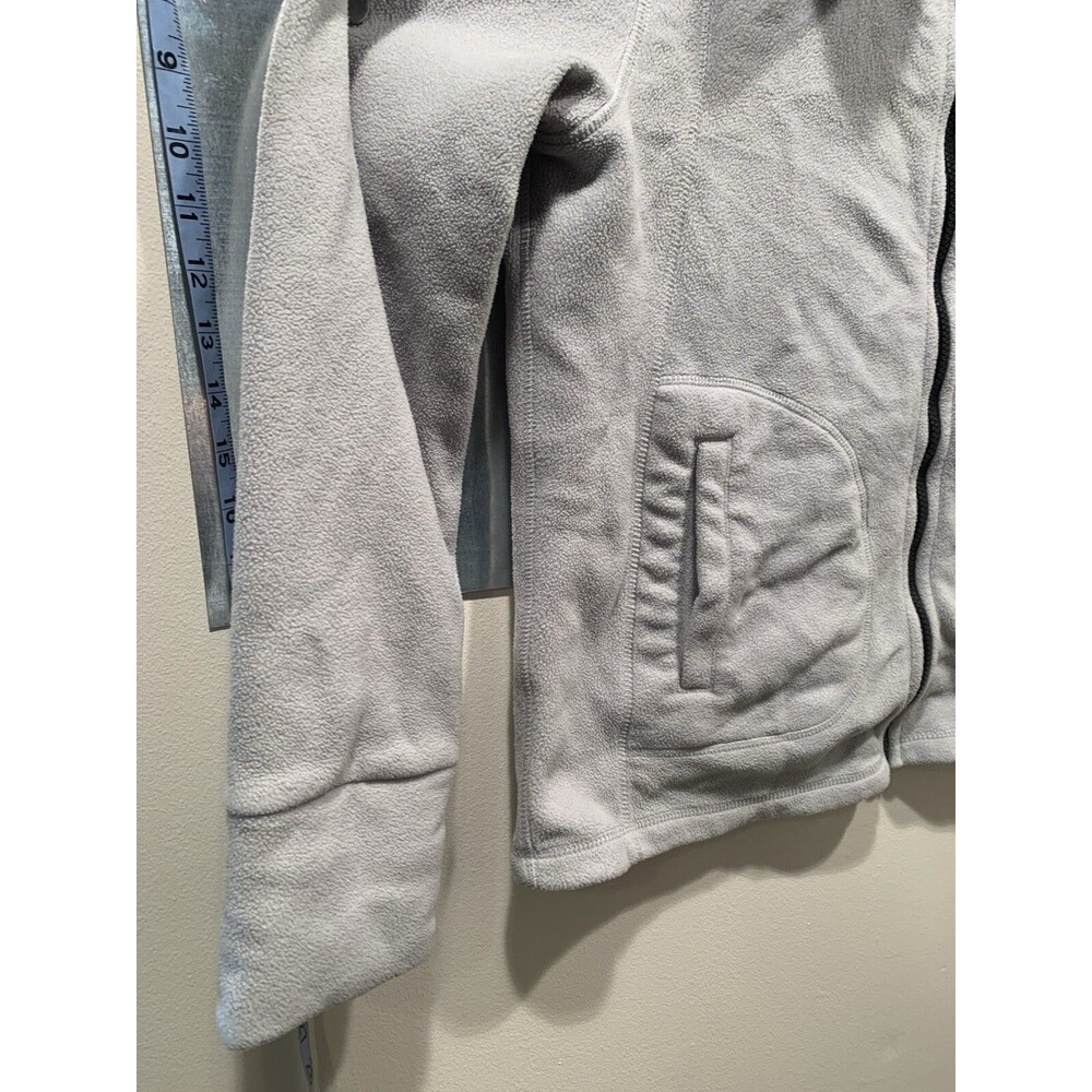Calvin Klein Performance Womens Embroidered Zip Fleece Jacket Ivory Sz Large - Picture 7 of 11